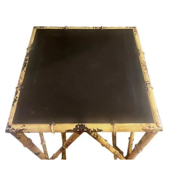 Tan Pair of Mid-Century French Chinoiserie-Style Bamboo Pedestals Stands For Sale - Image 8 of 9