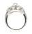 Early 21st Century Vintage 1.30 Carat Old Euro-Cut Diamond Flower Ring in 14k White Gold, Size 6 For Sale - Image 5 of 6