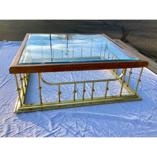 Mid-Century Modern Fireplace Fender Style Coffee Table Manner of Mastercraft For Sale - Image 3 of 13