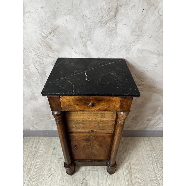 Empire Marble Wooden Bedside Table For Sale - Image 4 of 11
