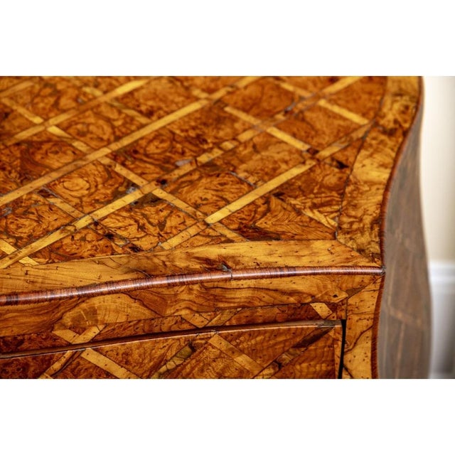 Brown Early 20th Century Pair of Italian Rococo Style Parquetry Commodes For Sale - Image 8 of 16
