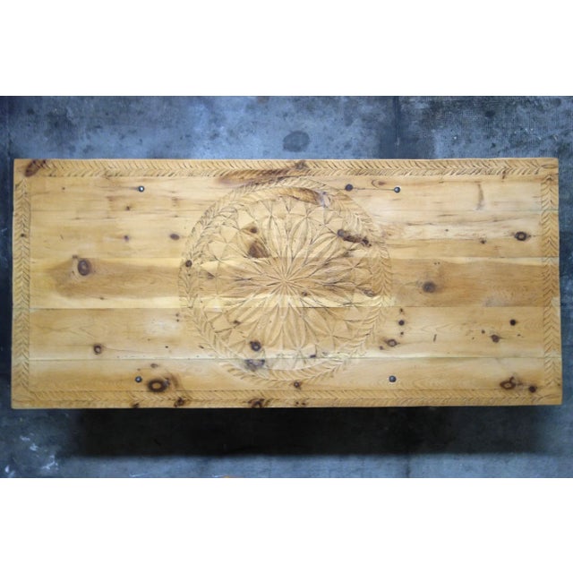 Brown Large Folk Art Sculpted Sled Coffee Table, France, 19th Century For Sale - Image 8 of 15