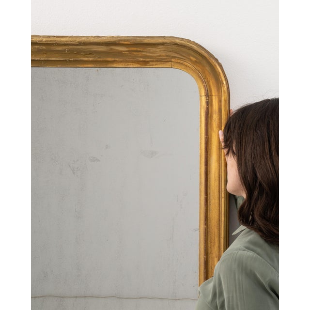 Gold Louis Philippe Giltwood Mirror For Sale - Image 8 of 9