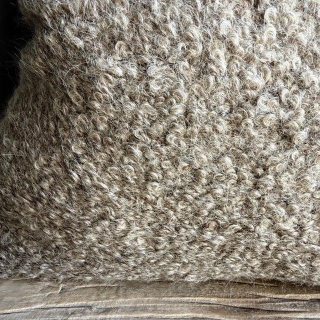 Mohair and Curly Wool Pillow Cover With Zipper For Sale In Los Angeles - Image 6 of 10