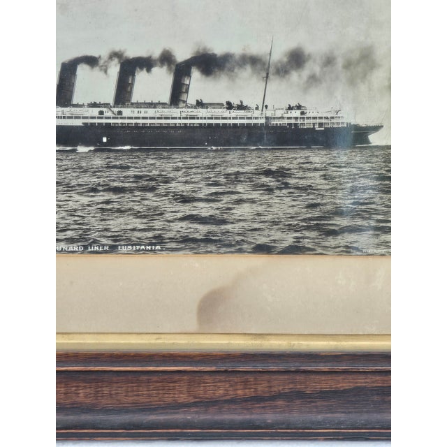 Antique Oak Framed “Cunard Liner Lusitania” Maritime Photo Print Early 1900s For Sale - Image 14 of 15