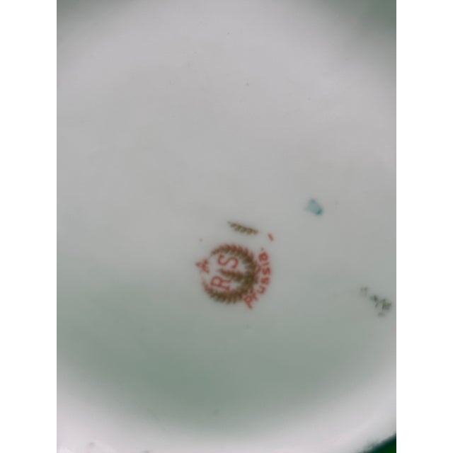 Antique Rs Prussia Rose & Peony Art Deco Style Creamer and Covered Sugar Set For Sale - Image 9 of 12