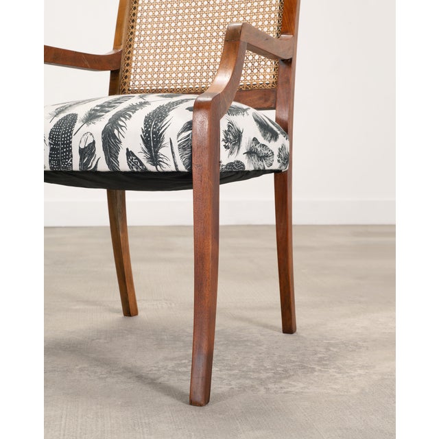 Set of Eight Danish Modern Mahogany and Cane Dining Armchairs For Sale - Image 11 of 18