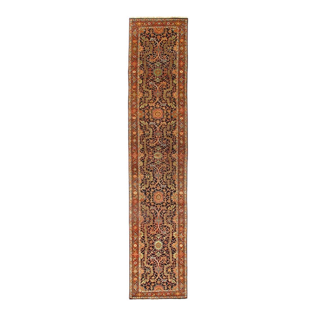 Pasargad DC Rust Fine Hand Knotted Persian Serapi Design Runner Rug For Sale