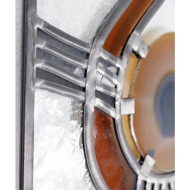 Stained Glass Panels with Agate Slices, 1980s, Set of 2 For Sale - Image 5 of 13