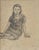 We love the open negative space created by the off-center framing of the sitter. She appears to be a serious young woman...