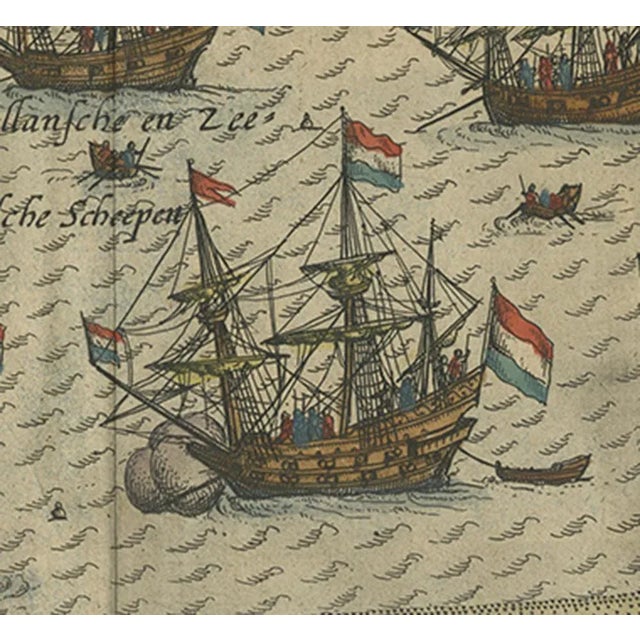 L. Guicciardini, Illustration of the Town of Dunkirk, France, 1613, Print For Sale - Image 4 of 9