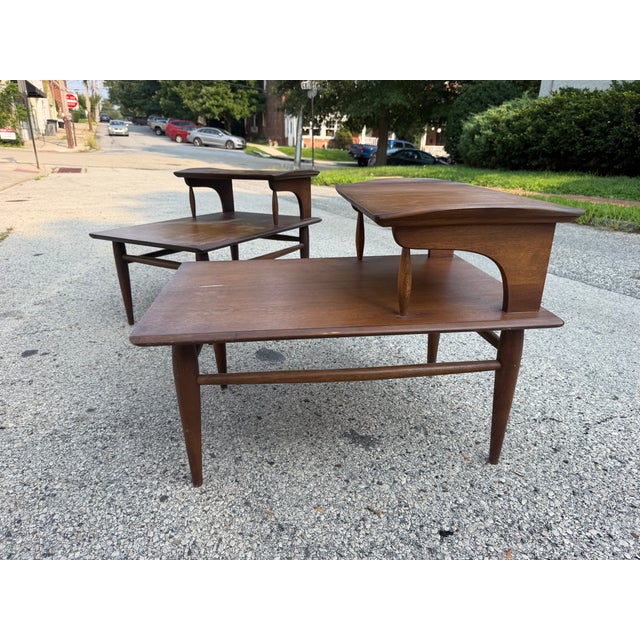 Brown Mid Century Bassett Furniture Side Tables, Pair For Sale - Image 8 of 11