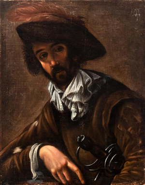 Circle of Simon Vouet, Portrait of a Young Man, 17th Century, Oil Painting on Canvas
