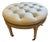 Mid 20th Century Vintage French Pierre Frey Ivory Leather Ottoman For Sale