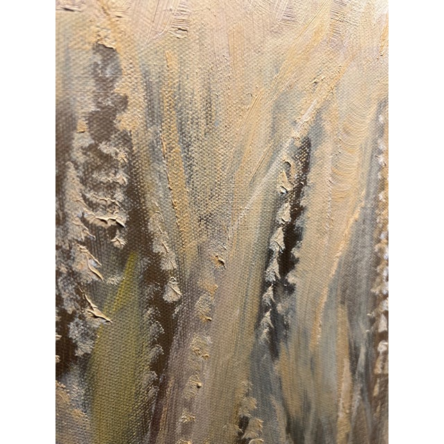 Yellow Contemporary Original Oil on Canvas Framed Painting “Wheat Fields and Blue Sky” For Sale - Image 8 of 9