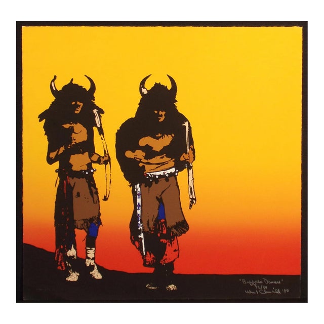 Ward Churchill "Buffalo Dancers" Hand Signed Fine Art Serigraph 1980 For Sale
