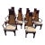 Set of 10 MCM Vintage Rosewood Asian Chairs With Woven Backs For Sale