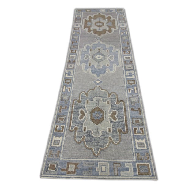 Modern Turkish Oushak Rug 2'10" x 9'6" For Sale In Houston - Image 6 of 7