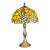 Vintage Stained Glass Floral Tiffany Style Desk Lamp For Sale