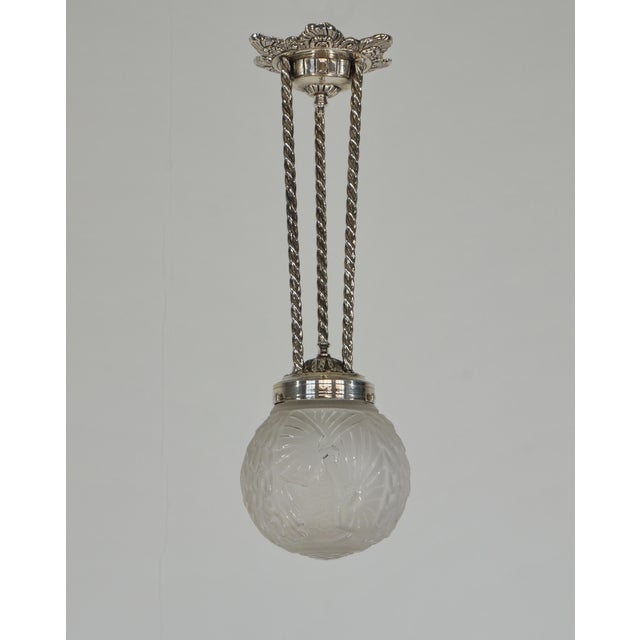 1930s Petitot & Muller Freres French Art Deco Pendant Light 1930s - 2 Available For Sale - Image 5 of 13