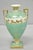 Green Antique Nippon Hand Painted Porcelain Windmill Scene Green Small Bolted Vase For Sale - Image 8 of 13