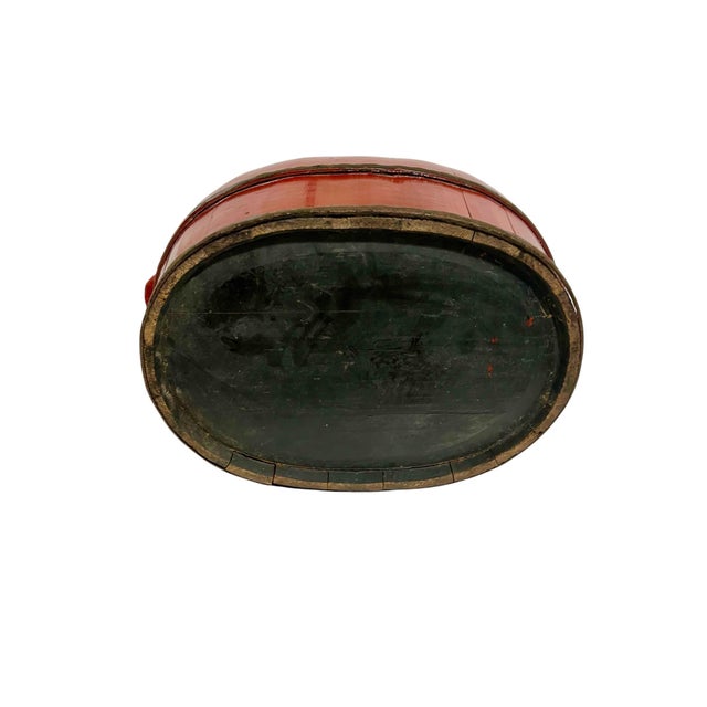Antique Chinese Red Lacquered Wooden Storage Box For Sale In Dallas - Image 6 of 8