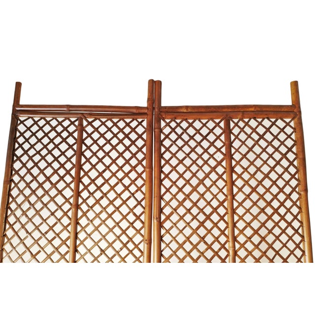 Boho Chic Vintage Bamboo Screen Panels- Set of 6 For Sale - Image 3 of 6