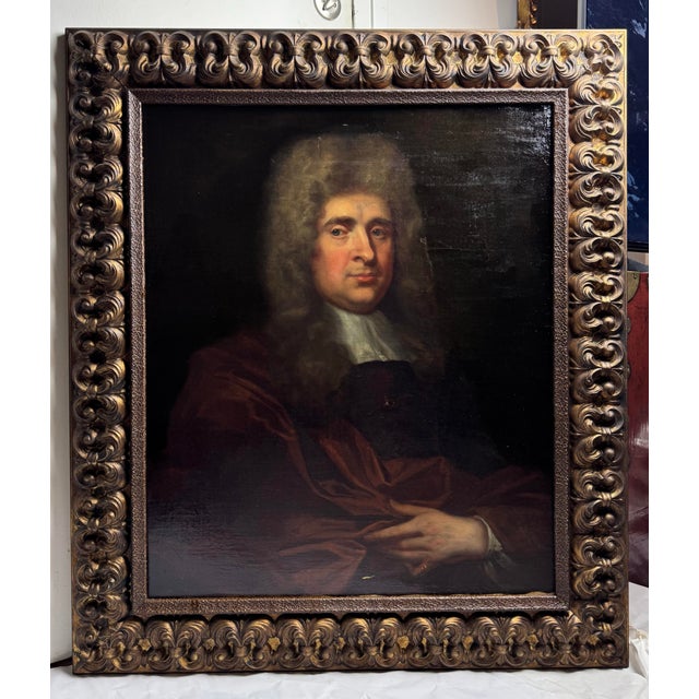 Early 18th Century French Portrait Painting, Circle of Jean Baptiste Van Loo For Sale - Image 4 of 9