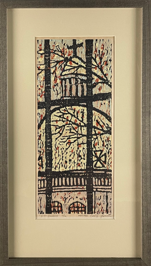 1960s "City Church" Relief Print by Carl E. Larsen