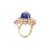 Art Deco Chic Multi Gemstone Diamond Cocktail Ring Size 5 in 14k Yellow Gold, 18.52 Ct For Sale - Image 3 of 7