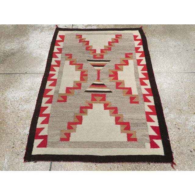 Galerie Shabab Collection Rustic Southwestern Style North American Navajo Tribal Throw Rug, Circa 1920 For Sale - Image 4 of 9