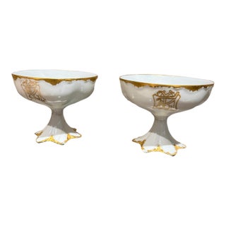 1950s Theodore Haviland Limoges Punch Porcelain Cups - a Pair For Sale