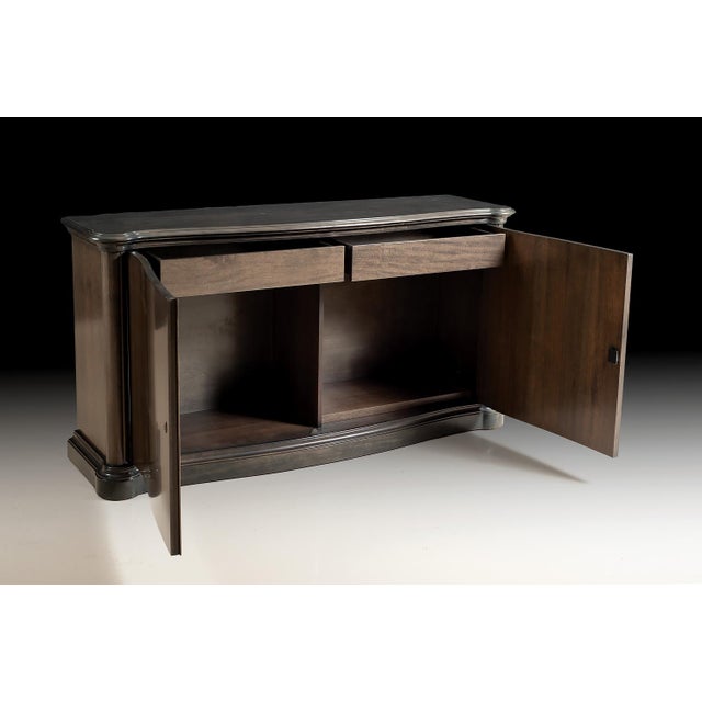 Italian Italian Serpentine Front Credenza in Charcoal Finish For Sale - Image 3 of 3