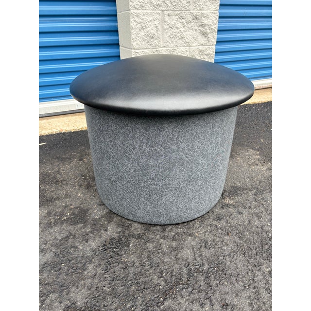 Vintage Modern Upholstered Vinyl Mushroom Stool For Sale - Image 11 of 12