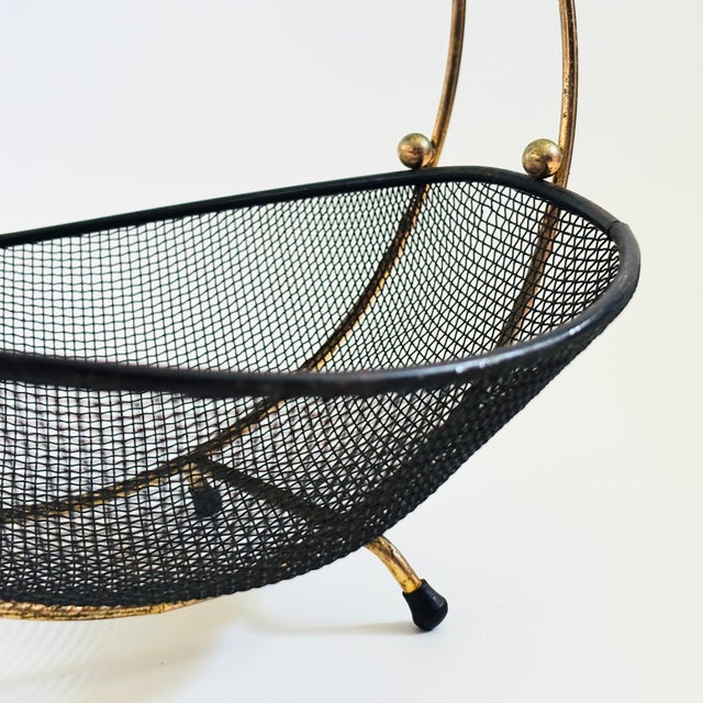 Metal MCM Brass and Mesh Circular Fruit Basket For Sale - Image 7 of 12