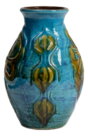 1960s Germany Blue Ceramic Vase