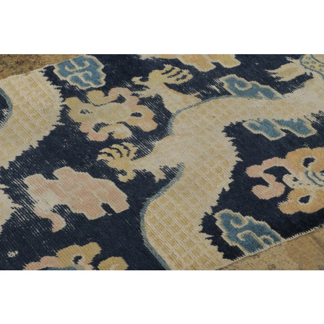 Chinese Antique Chinese Ningxia Pillar Wool Runner by Rug & Kilim, Dragon Pictorials, 1920-1929 For Sale - Image 3 of 6