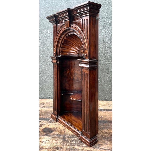 Vintage Carved Wood Architectural Niche For Sale - Image 10 of 12