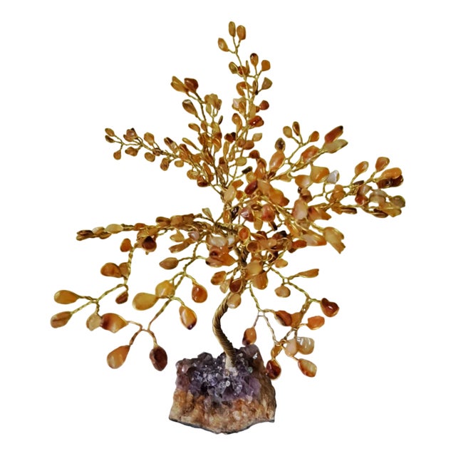 Tree of Life in Citrine and Amethyst, 1980 For Sale
