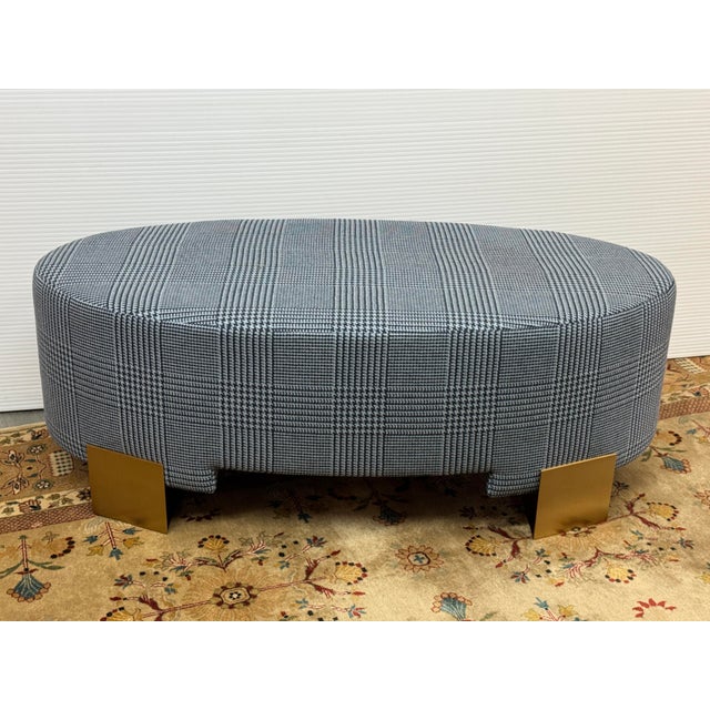 2020s Jay Jeffers Design Glen Plaid Ottoman For Sale - Image 5 of 12