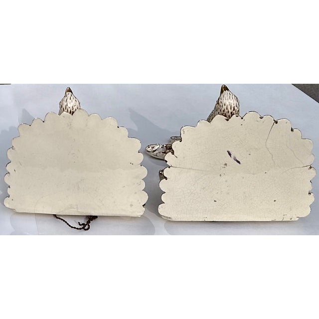 Pair of Gilt Porcelain Wall Brackets, Faux Bois and Parrots, 19th Century For Sale - Image 10 of 13