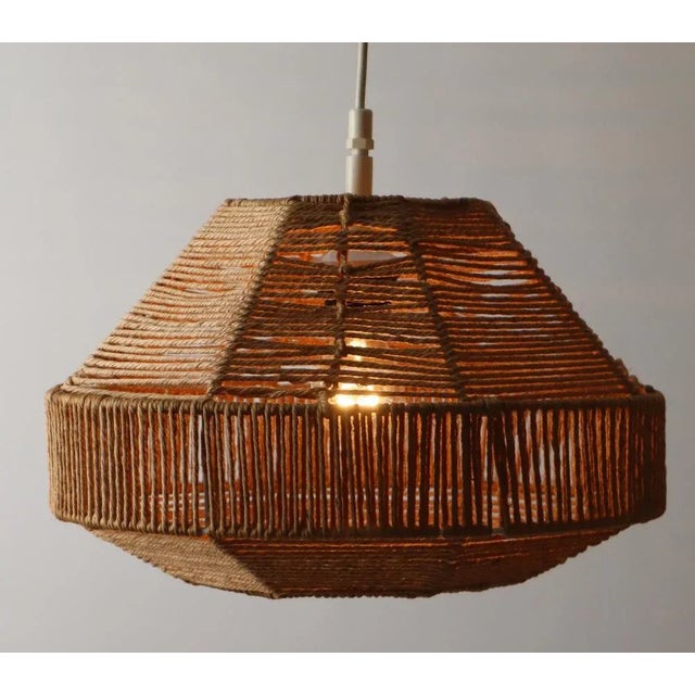 Textile Mid-Century Sisal Lamp, 1960s For Sale - Image 7 of 9