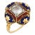 Late 19th Century Victorian 1.25 Carat Old Mine Cut Diamond 14k Yellow Gold Enamel Ring, Size 8 For Sale