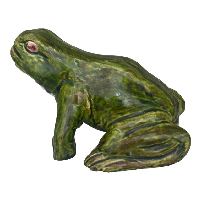 Terracotta Majolica Frog Filmont Bavent Normandy Circa 1900 For Sale