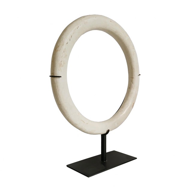 Contemporary Marble Ring Sculpture on Stand, For Sale - Image 3 of 14