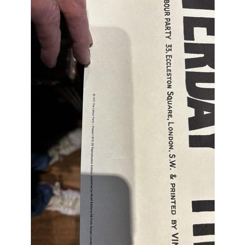 Yesterday the Trenches Historic Labour Party Poster, 1971 For Sale - Image 5 of 7