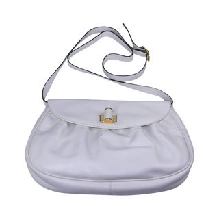 Ferragamo White Calf Shoulder Bag For Sale