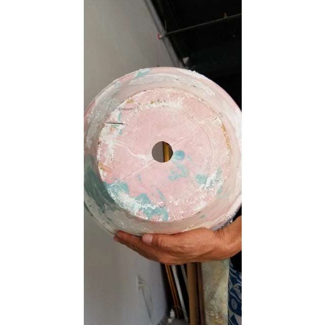 Vintage Ribbed Design Art Pottery Vase For Sale - Image 10 of 13