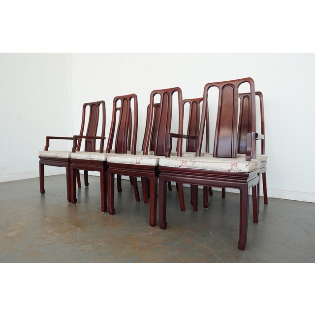 Chinoiserie Vintage Chinoiserie Dining Chairs (Set of 8) For Sale - Image 3 of 17