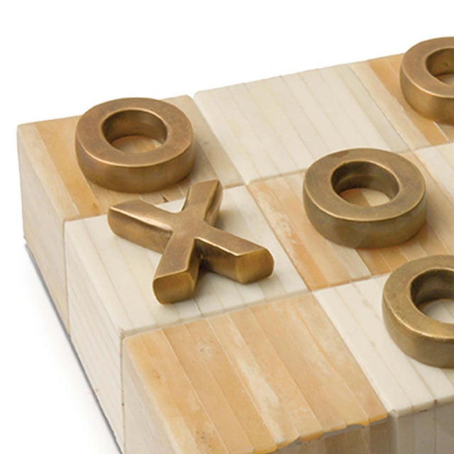 Not Yet Made - Made To Order Regina Andrew Tic Tac Toe Flat Board With Brass Pieces For Sale - Image 5 of 6